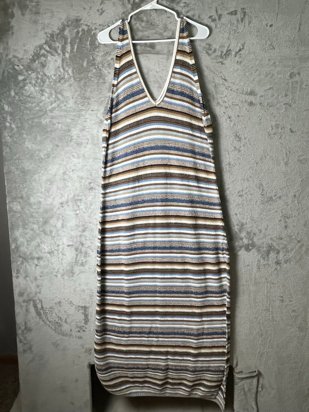 Barbour Blakeney Striped Knit Midi Dress Coastal Chic‎ Resort Women's Size 12